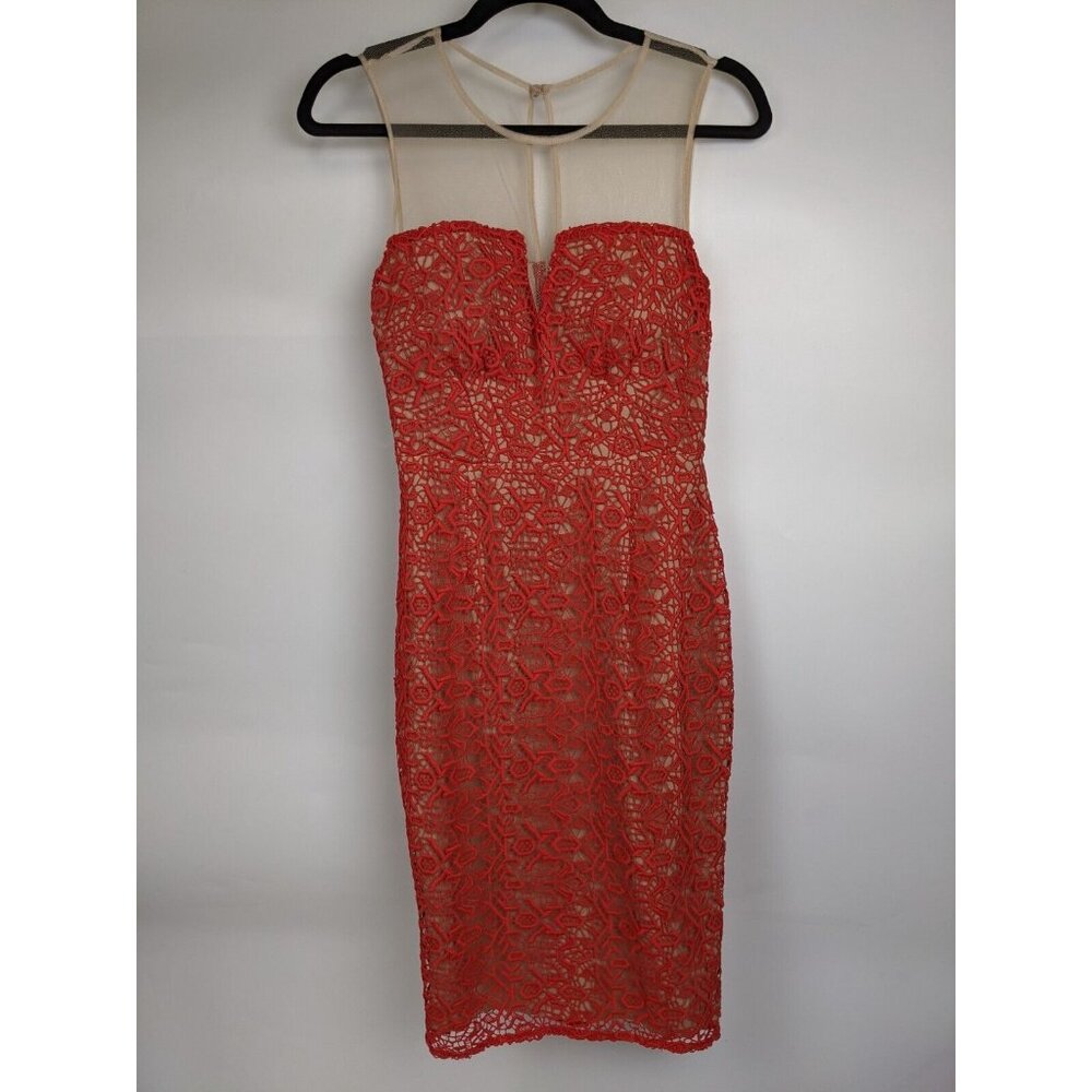Alice by Temperley Mesh Red Lace Dress Womens Size 2